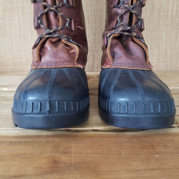 Men's 12 Kamik Canada Everest Wool Lined Leather Hunting Snow Winter Duck Boots - Picture 6 of 13